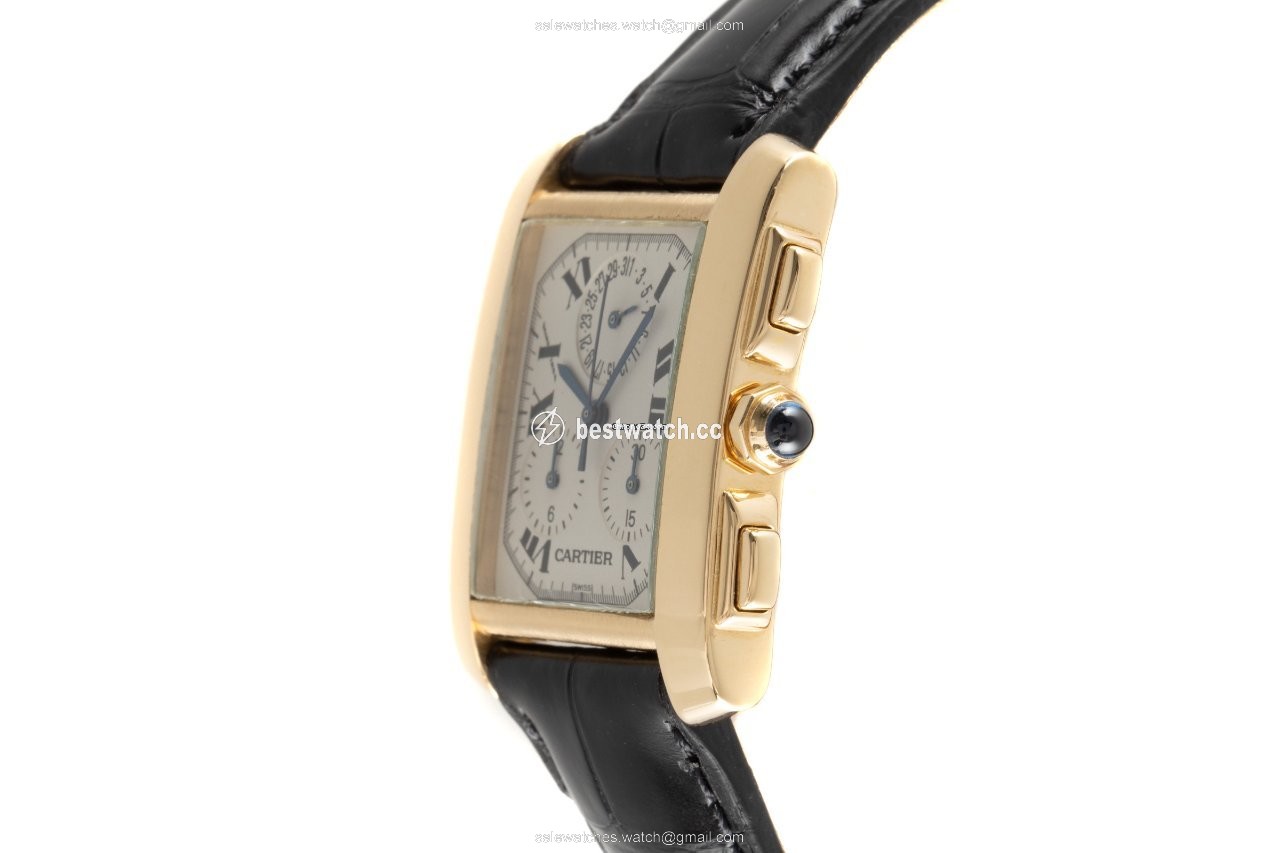 IMG_9086 Cartier Tank Francaise Mens watch Unisex Quartz Yellow gold 1830 3