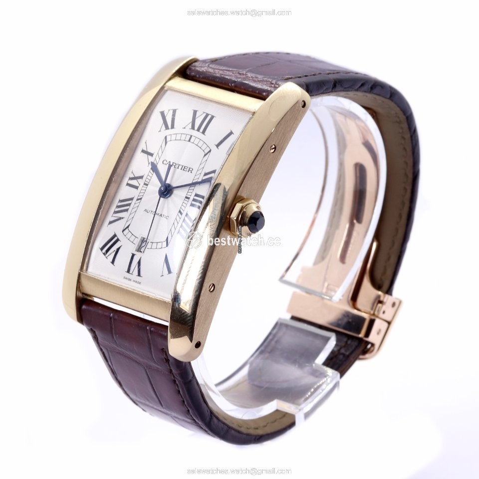 IMG_9086 Cartier Tank Americaine Mens watch Unisex Automatic Yellow gold 2926 3