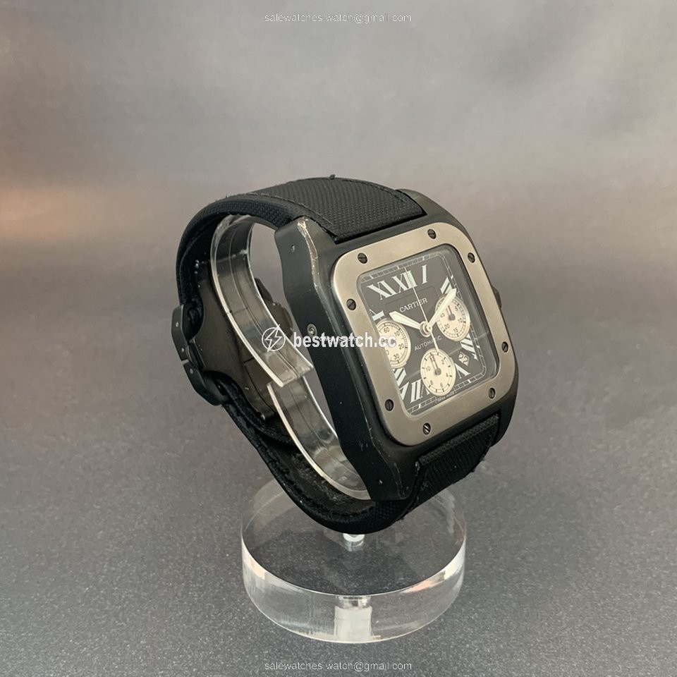 IMG_9086 Cartier Santos 100 Mens watch Unisex Automatic Steel W2020005 3