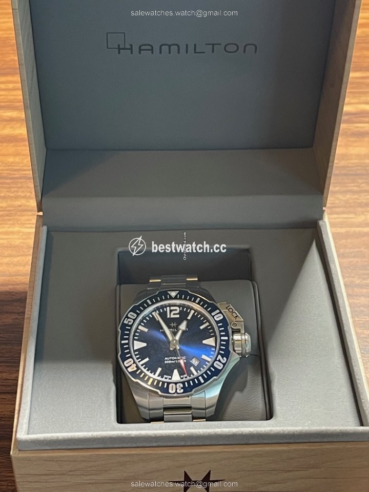 IMG_9086 Hamilton Khaki Navy Frogman Mens watch Unisex Automatic Steel H77705145 3