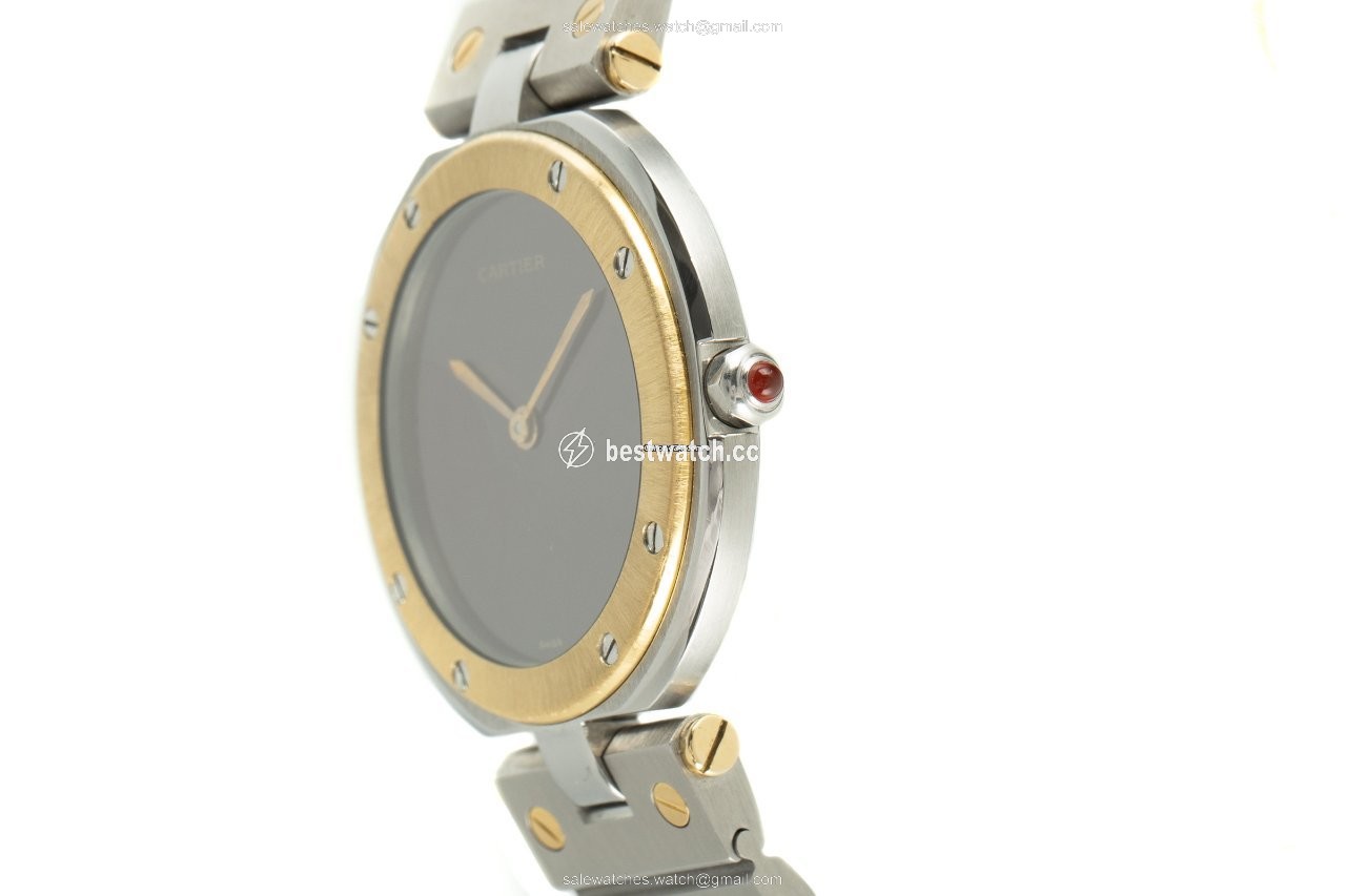 IMG_9086 Cartier Santos Womens watch Quartz Gold Steel 8191 3