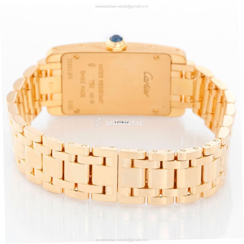 IMG_9086 Cartier Tank Americaine Womens watch Quartz Yellow gold W26015K2 3