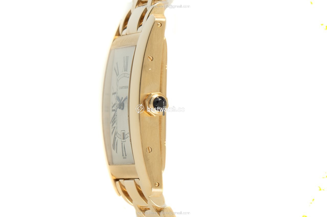 IMG_9086 Cartier Tank Americaine Mens watch Unisex Automatic Yellow gold 1725 3