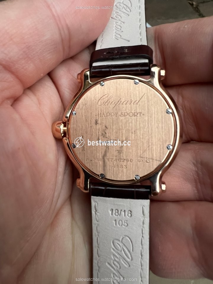 IMG_9086 Chopard Happy Sport Womens watch Quartz Rose gold 277471-5013 3