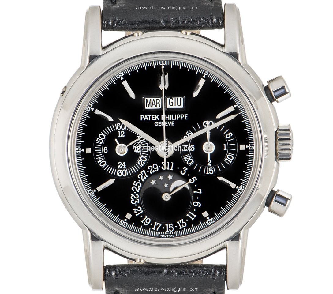 IMG_9086 Patek Philippe Perpetual Calendar Chronograph Mens watch Unisex Manual winding Platinum 3970EP-027 3