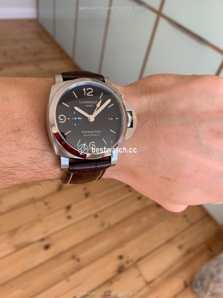 IMG_9086 Panerai Luminor 1950 3 Days GMT Automatic Mens watch Unisex Automatic Steel PAM 01320 3
