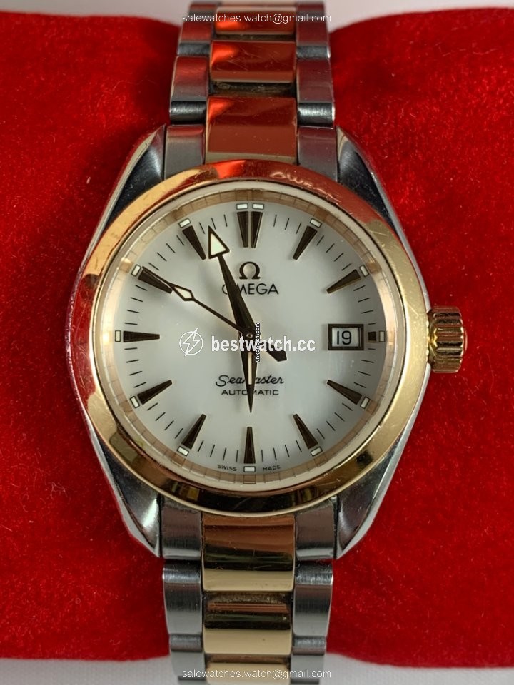 IMG_9086 Omega Seamaster Aqua Terra Womens watch Automatic Gold Steel 2373.70.00 3