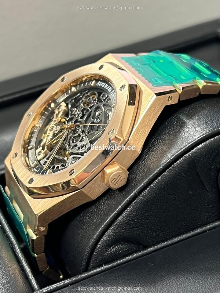 Audemars Piguet Royal Oak Double Balance Wheel Openworked Mens watch Unisex Automatic Rose gold 15407OR.OO.1220OR.01 3