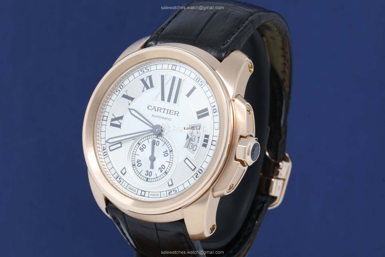 IMG_9086 Cartier Calibre de Cartier Mens watch Unisex Automatic Rose gold W7100009 3