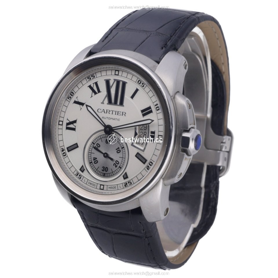 IMG_9086 Cartier Calibre de Cartier Mens watch Unisex Automatic Steel W7100037 3