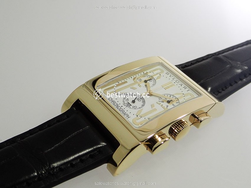 IMG_9086 Bulgari Rettangolo Mens watch Unisex Quartz Yellow gold RTC49G 3