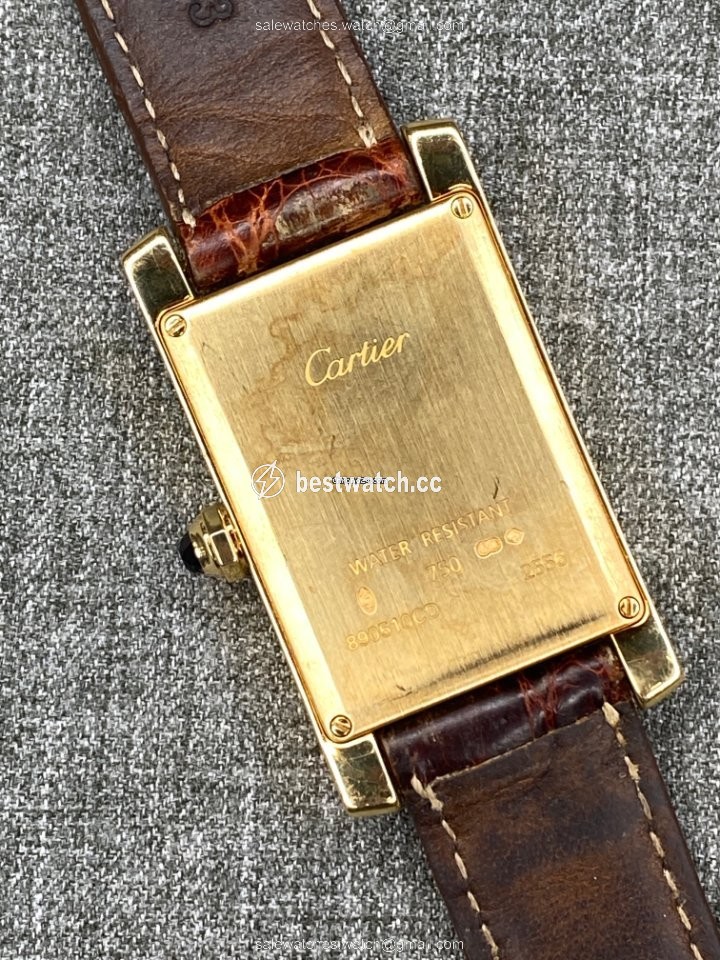 IMG_9086 Cartier Tank Americaine Mens watch Unisex Quartz Yellow gold Cartier 890510 3