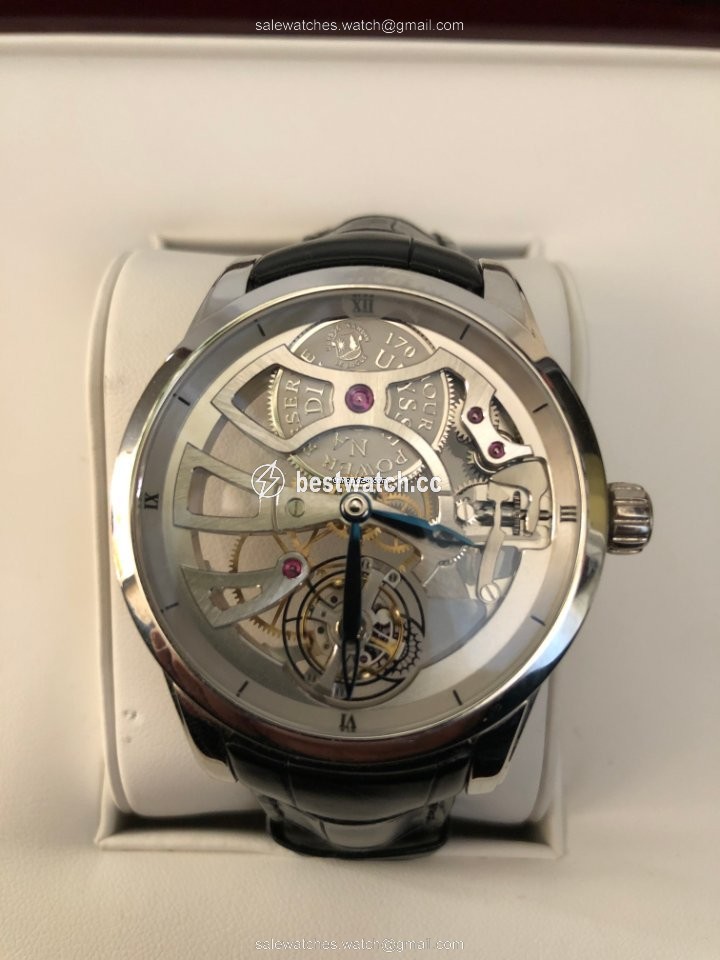 IMG_9086 Ulysse Nardin Classic Skeleton Tourbillon Mens watch Unisex Manual winding Platinum 1709-129 3