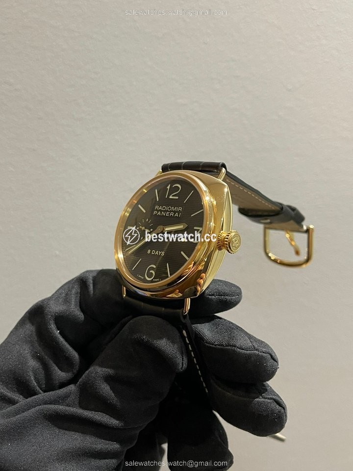 IMG_9086 Panerai Radiomir 8 Days Mens watch Unisex Manual winding Rose gold PAM 00197 3