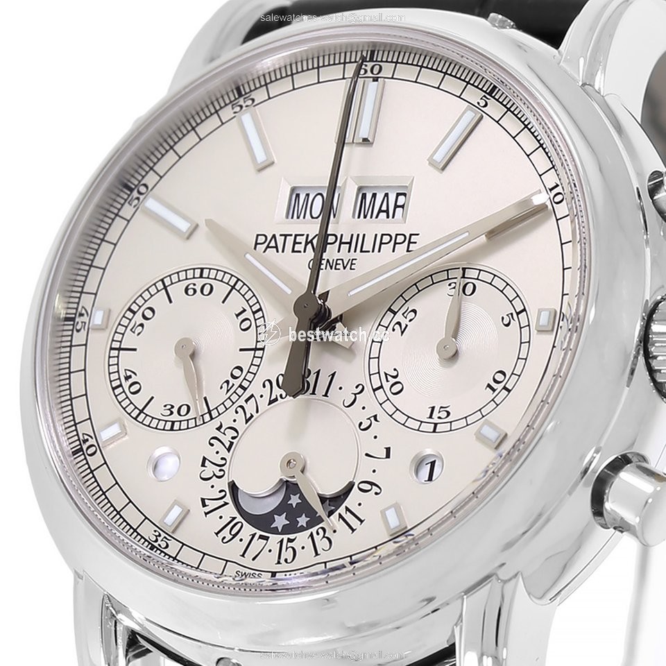 IMG_9086 Patek Philippe Perpetual Calendar Chronograph Mens watch Unisex Automatic Platinum 5204P-010 3