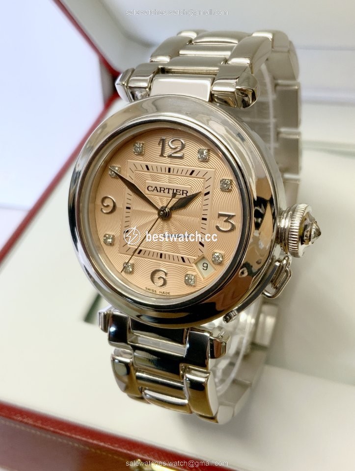 IMG_9086 Cartier Pasha Womens watch Automatic White gold 2308 3