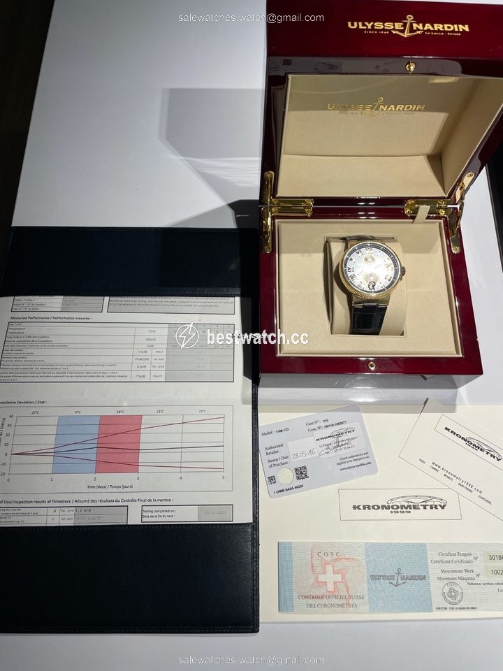 IMG_9086 Ulysse Nardin Marine Chronometer Manufacture Mens watch Unisex Automatic Rose gold 1186-122 3