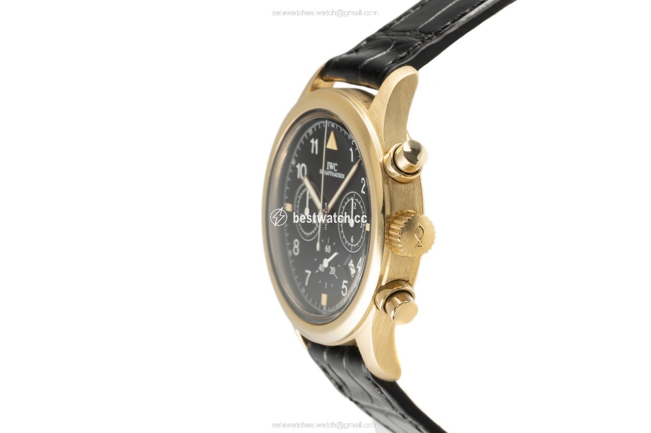 IMG_9086 IWC Pilot Chronograph Mens watch Unisex Quartz Yellow gold 3740 3