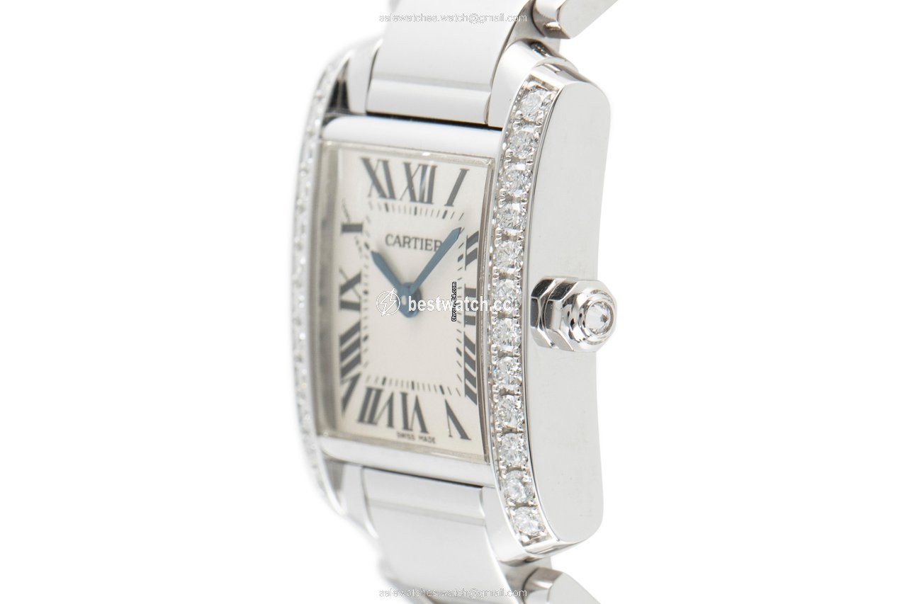 IMG_9086 Cartier Tank Francaise Womens watch Quartz White gold 2403 3