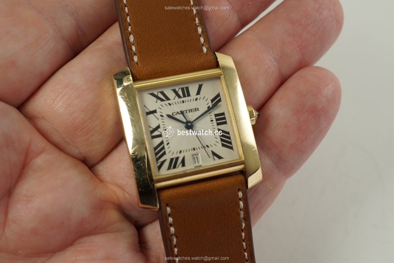 IMG_9086 Cartier Tank Francaise Mens watch Unisex Automatic Yellow gold 1840 3