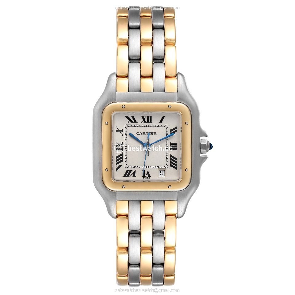 IMG_9086 Cartier Panthere Mens watch Unisex Quartz Gold Steel W25028B8 3