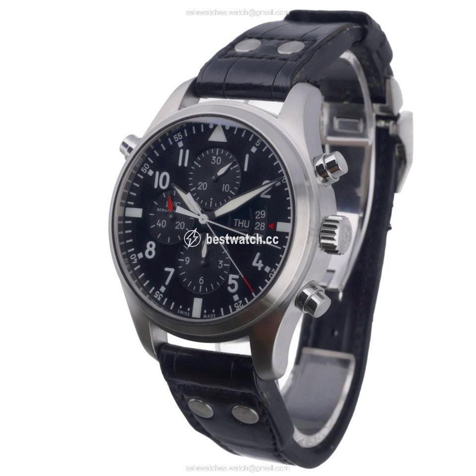 IWC Pilot Double Chronograph Mens watch Unisex Automatic Steel IW377801 3