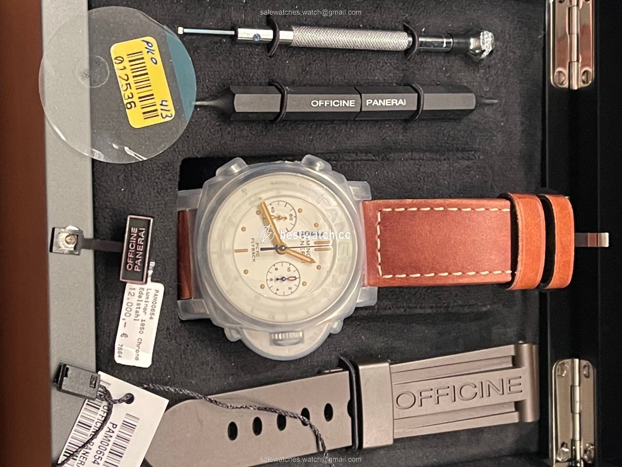 IMG_9086 Panerai Luminor 1950 3 Days Chrono Flyback Mens watch Unisex Automatic Steel PAM 00654 3
