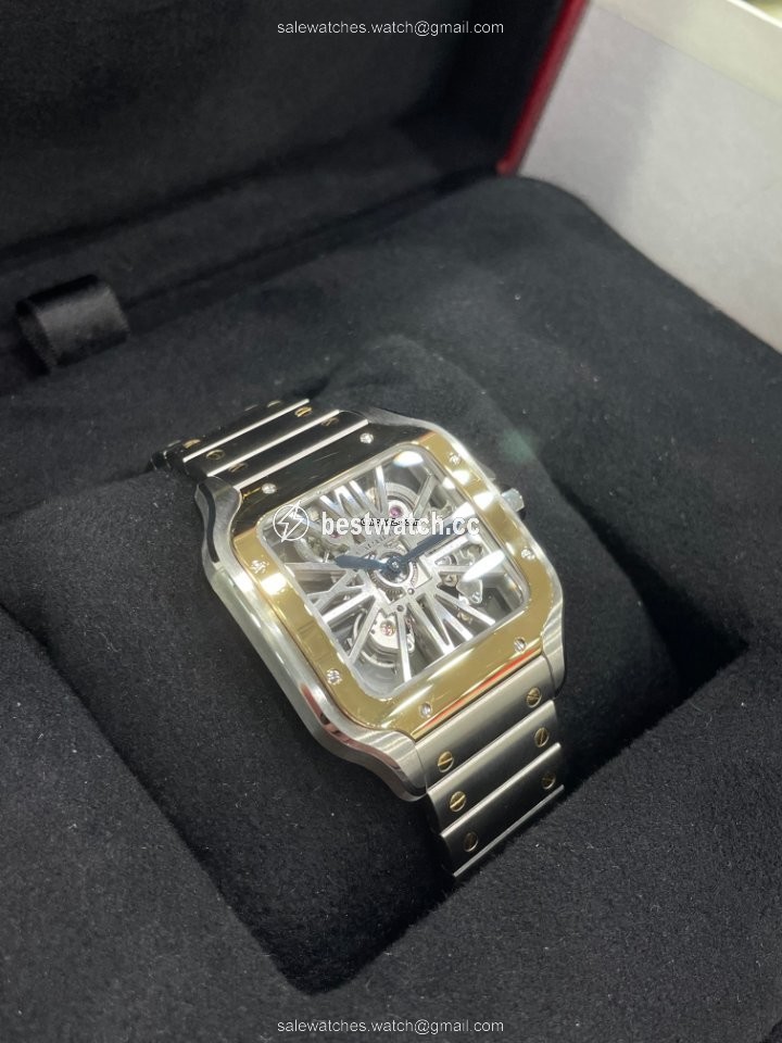 Cartier Santos Mens watch Unisex Manual winding Gold Steel WHSA0019 3