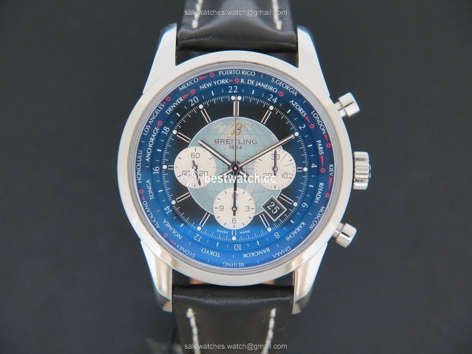 IMG_9086 Breitling Transocean Chronograph Unitime Mens watch Unisex Automatic Steel AB0510U4 3