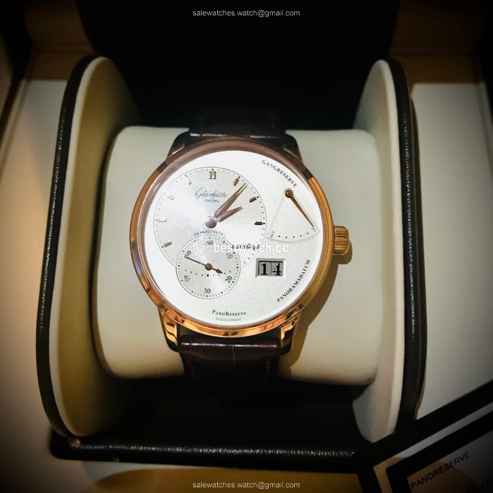 IMG_9086 Glashutte Original PanoReserve Mens watch Unisex Manual winding Rose gold 1-65-01-25-15-05 3