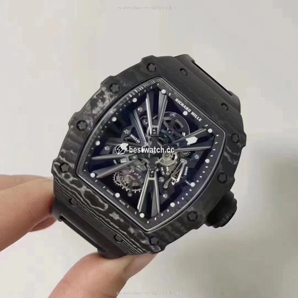 IMG_9086 Richard Mille Mens watch Unisex Automatic Carbon Richard Mille Tourbillon Black Quartz Tpt RM 12-01 3