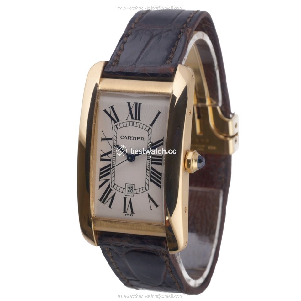 Cartier Tank Americaine Mens watch Unisex Quartz Yellow gold 1740 3