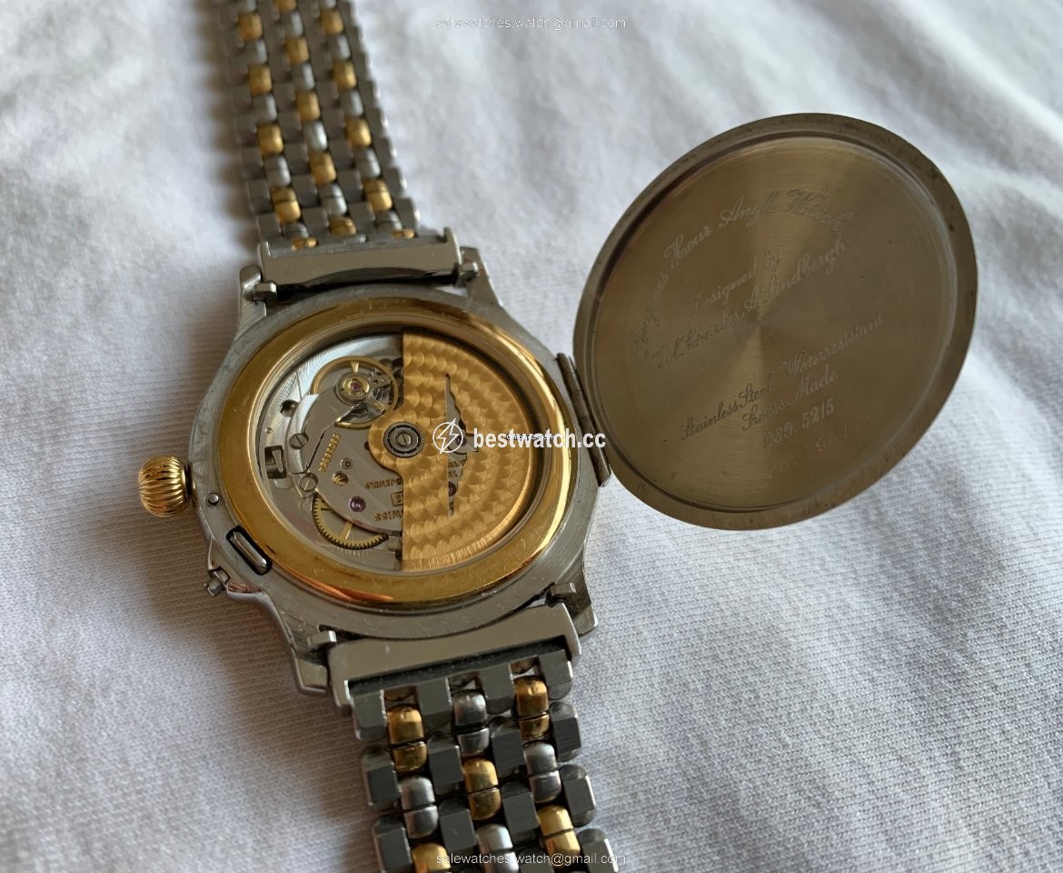 IMG_9086 Longines Lindbergh Hour Angle Mens watch Unisex Automatic Gold Steel 989.5215 3