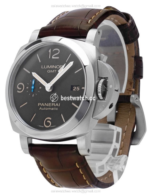 IMG_9086 Panerai Luminor 1950 3 Days GMT Automatic Mens watch Unisex Automatic Steel PAM01320 3
