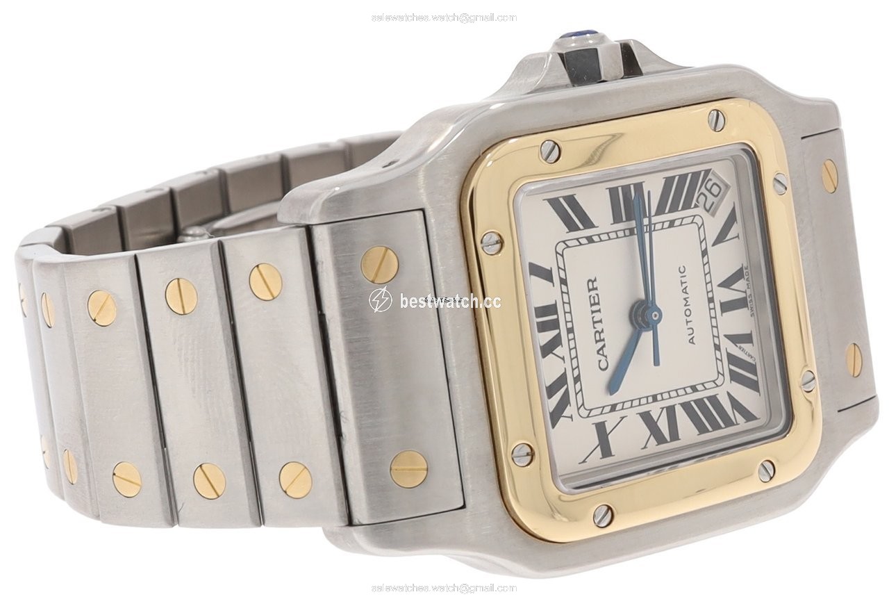 IMG_9086 Cartier Santos Galbee Mens watch Unisex Automatic Gold Steel W20099C4 3