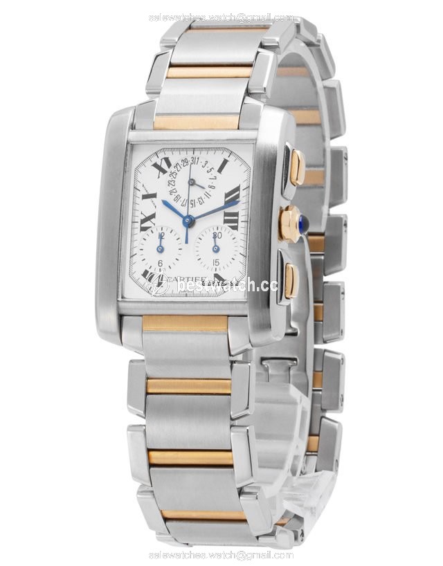 IMG_9086 Cartier Tank Francaise Mens watch Unisex Quartz Gold Steel W51004Q4 2303 3