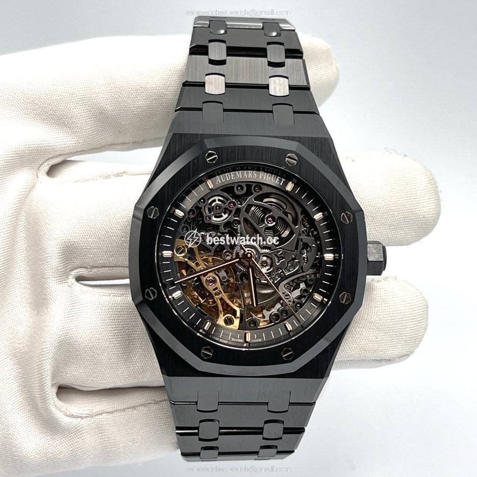 IMG_9086 Audemars Piguet Royal Oak Double Balance Wheel Openworked Mens watch Unisex Automatic Ceramic 15416CE.OO.1225CE.01 3