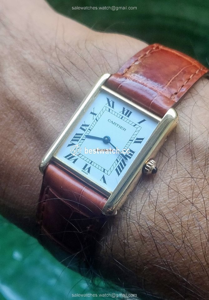 IMG_9086 Cartier Tank Louis Cartier Mens watch Unisex Quartz Yellow gold 81052 3