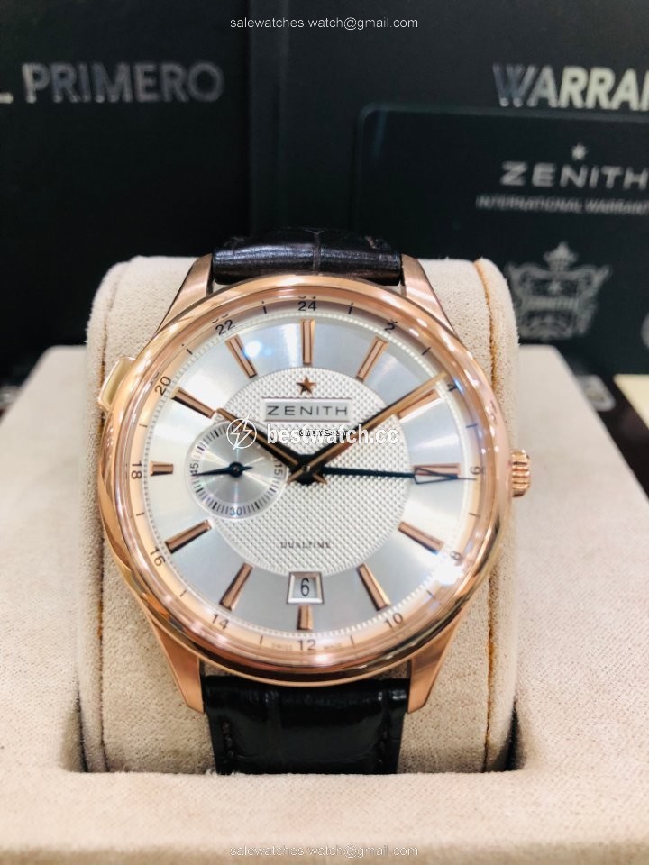 IMG_9086 Zenith Elite Dual Time Mens watch Unisex Automatic Rose gold 18.2130.682 02.C498 3