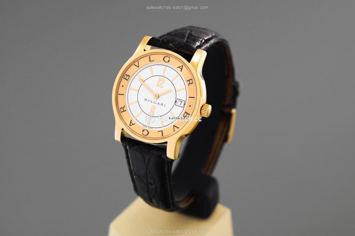 IMG_9086 Bulgari Solotempo Mens watch Unisex Quartz Yellow gold ST35G 3