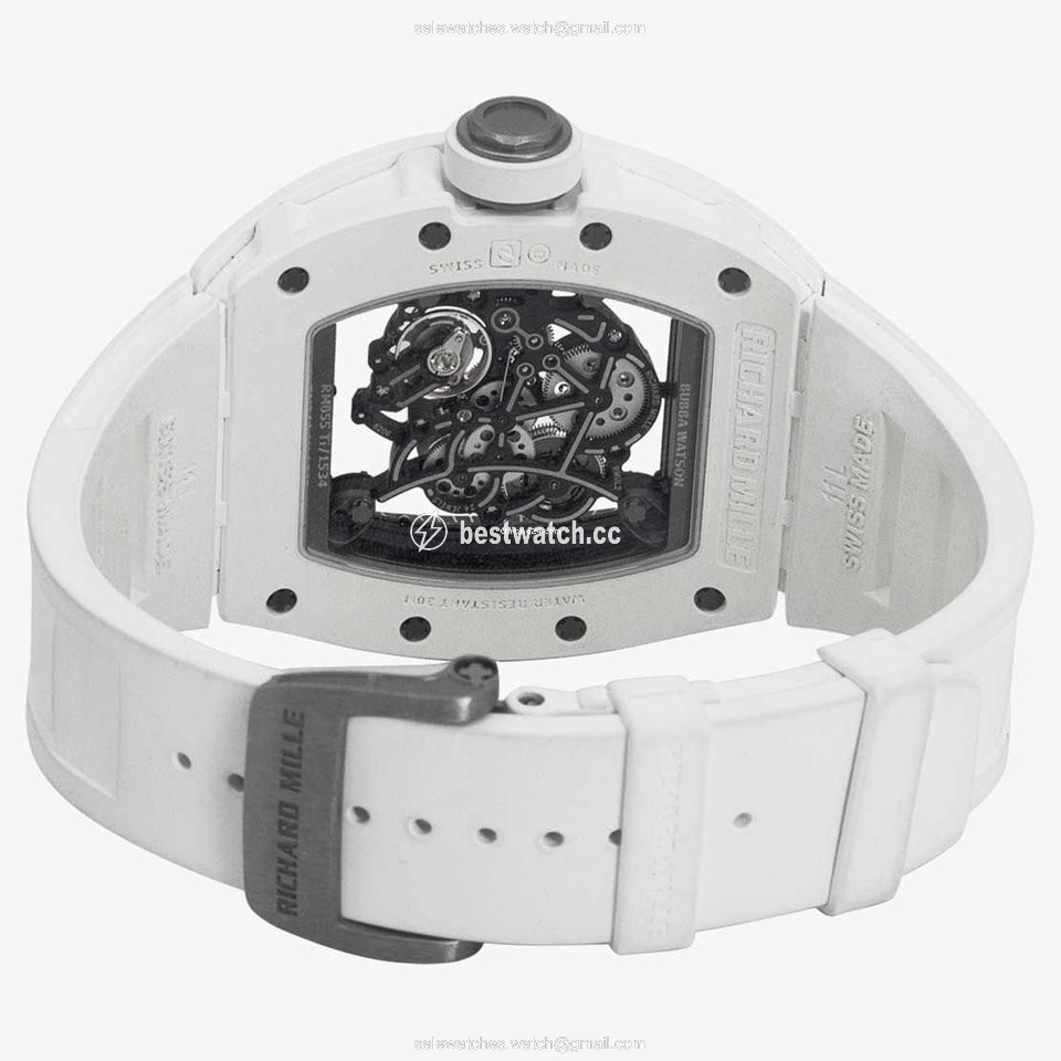 Richard Mille RM 055 Mens watch Unisex Manual winding Ceramic RM055 TI White Edition 3