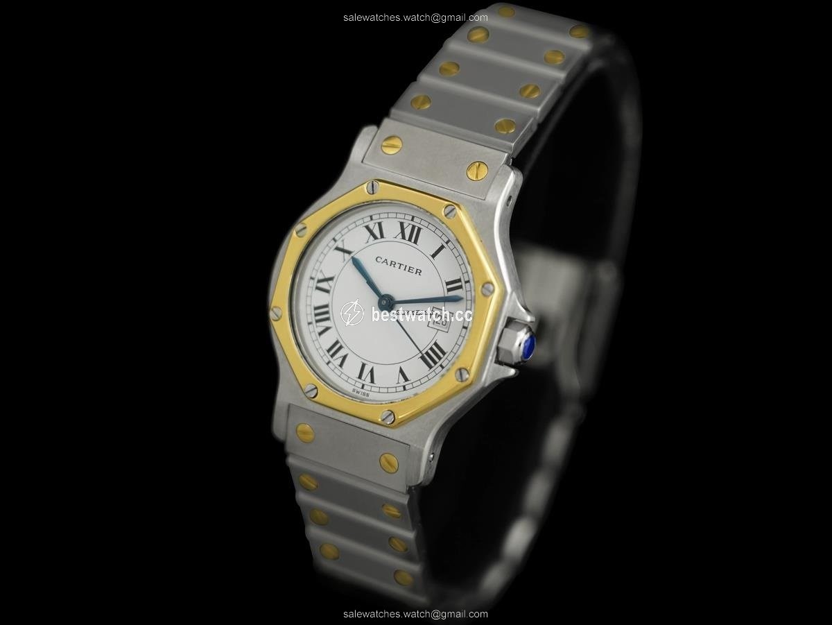 Cartier Santos Mens watch Unisex Automatic Gold Steel 8446ST 3