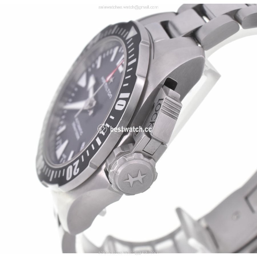 IMG_9086 Hamilton Khaki Navy Frogman Mens watch Unisex Automatic Steel H77605135 3
