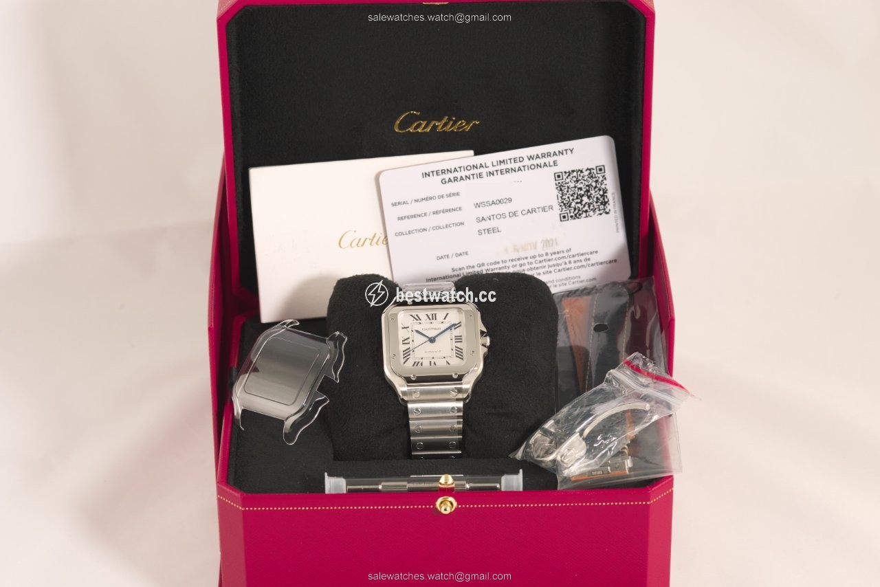 IMG_9086 Cartier Santos Mens watch Unisex Automatic Steel WSSA0029 3