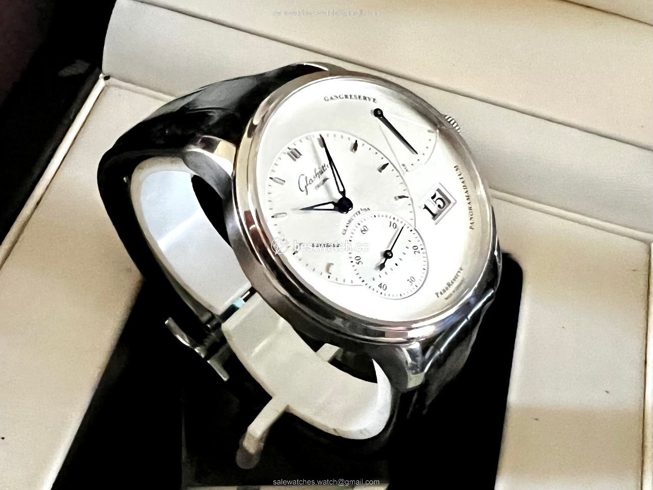 IMG_9086 Glashutte Original PanoReserve Mens watch Unisex Manual winding Steel 1-65-01-22-12-04 3