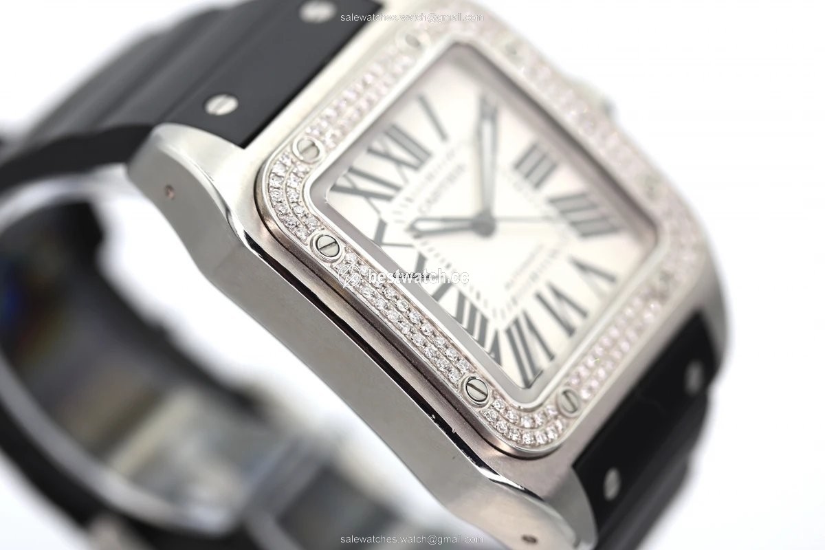 IMG_9086 Cartier Santos 100 Mens watch Unisex Automatic Steel 2656 3