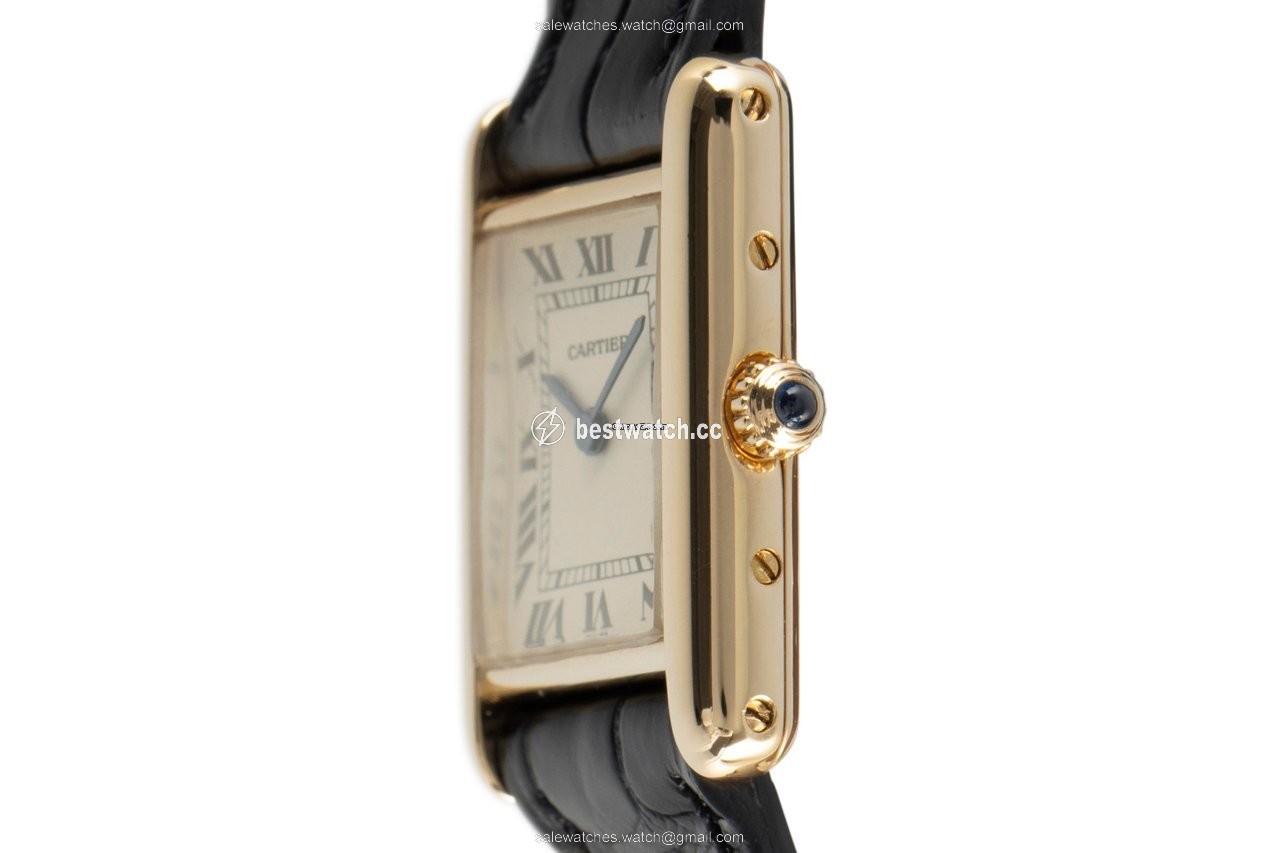 IMG_9086 Cartier Tank Womens watch Quartz Yellow gold 8660 3