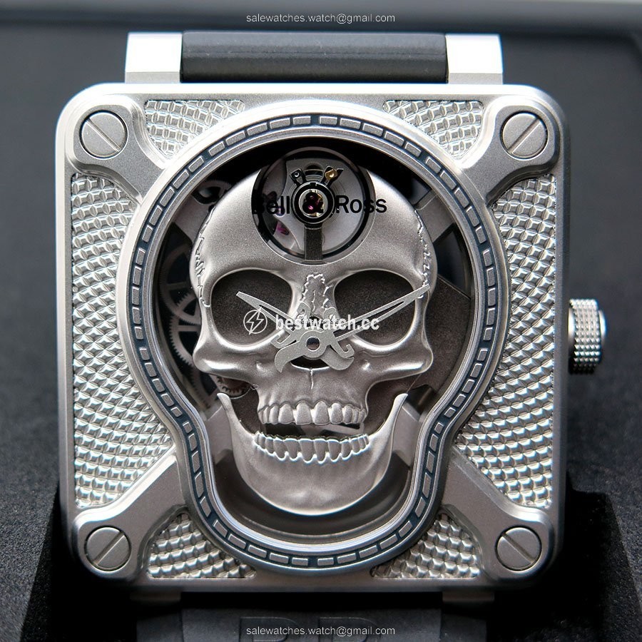 IMG_9086 Bell & Ross BR 01 Mens watch Unisex Manual winding Steel BR01-SKULL-SK-ST 3