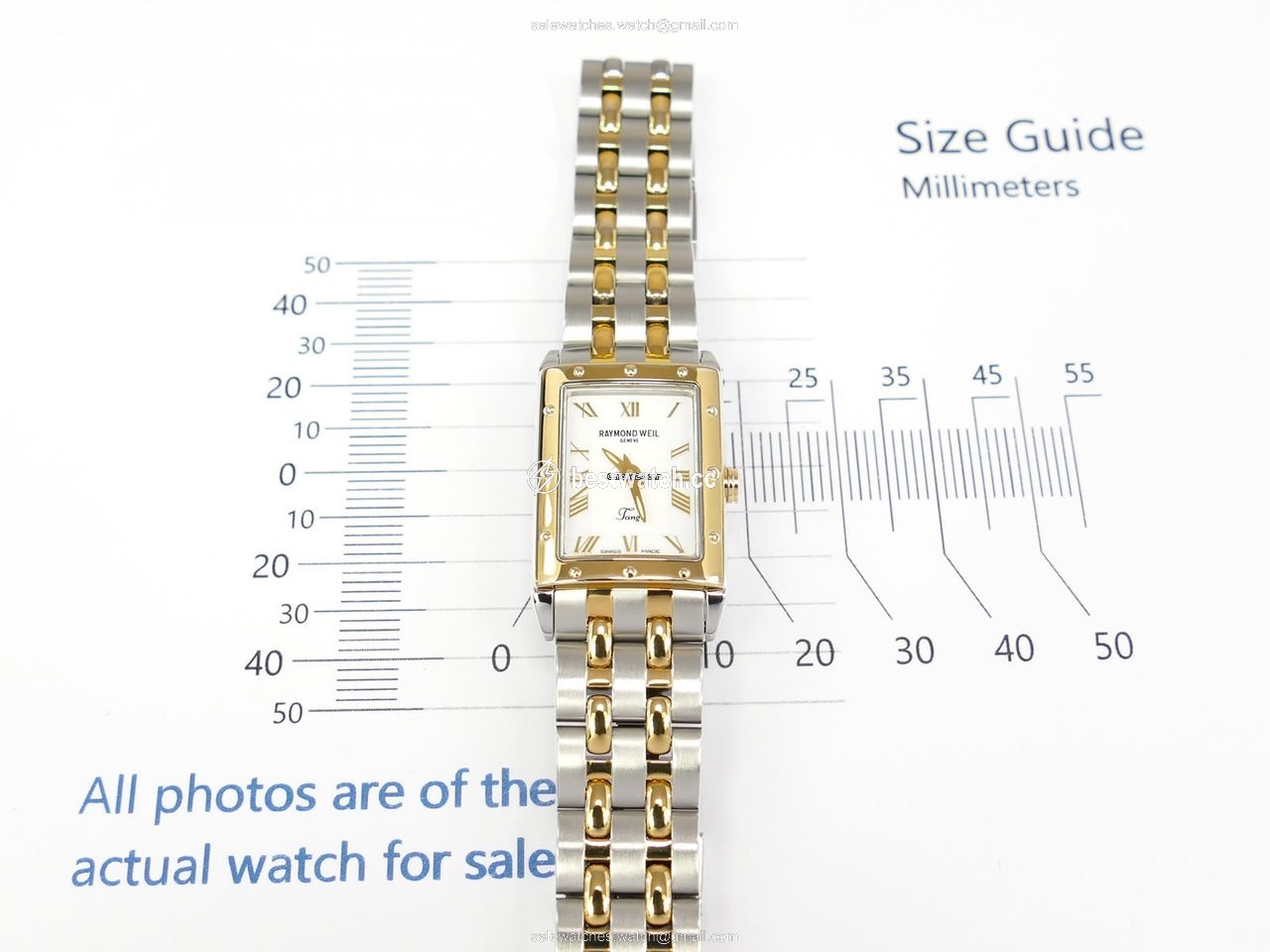 IMG_9086 Raymond Weil Tango Womens watch Quartz Gold Steel 5971-STP-00308 3