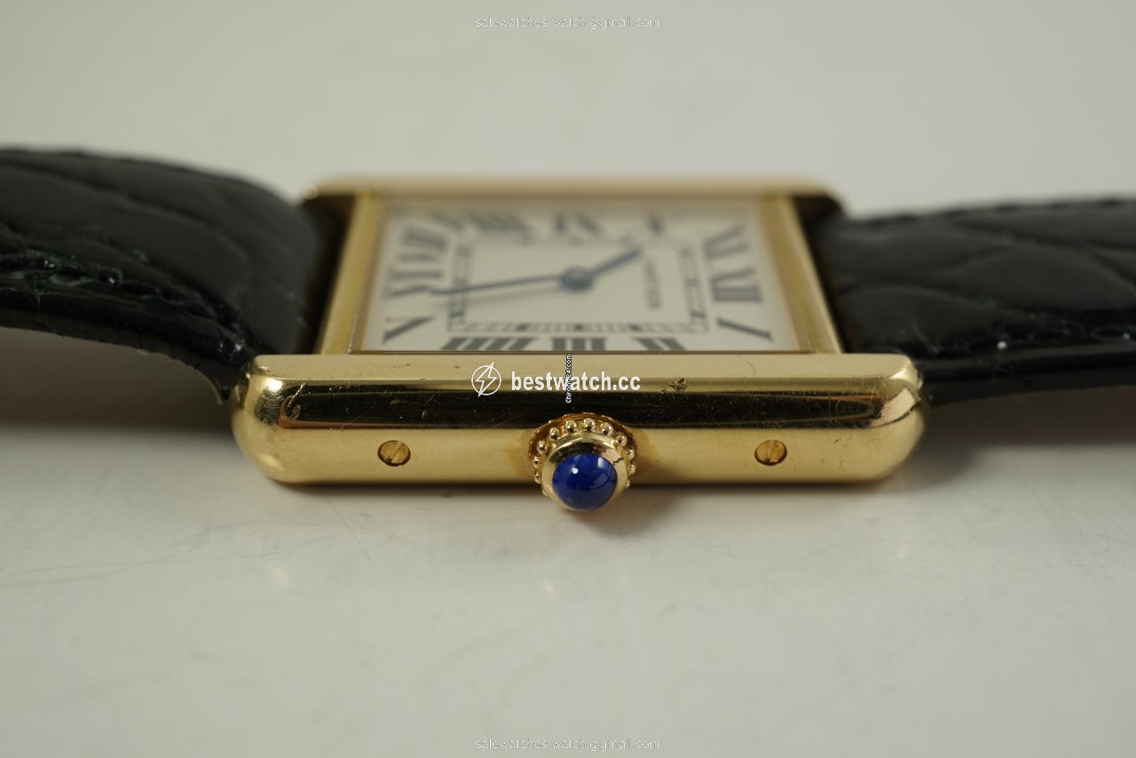 IMG_9086 Cartier Tank Solo Mens watch Unisex Quartz Gold Steel 2743 3
